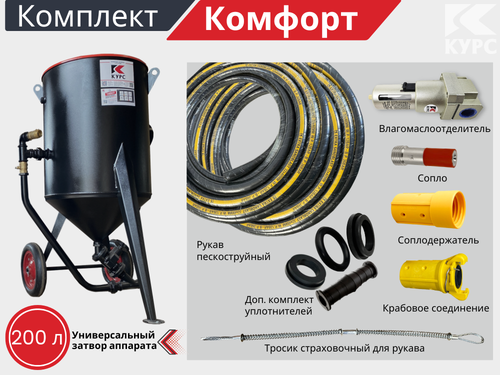 Комплект КОМФОРТ на базе пескоструйного аппарата PSТ-200