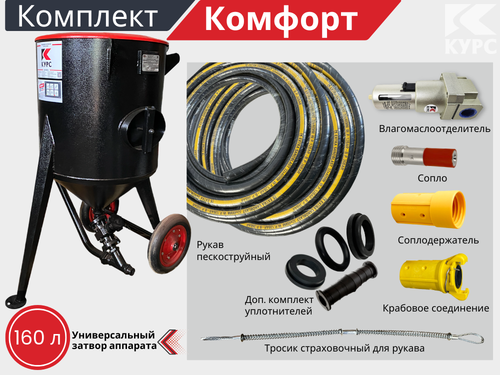 Комплект КОМФОРТ на базе пескоструйного аппарата PSТ-160