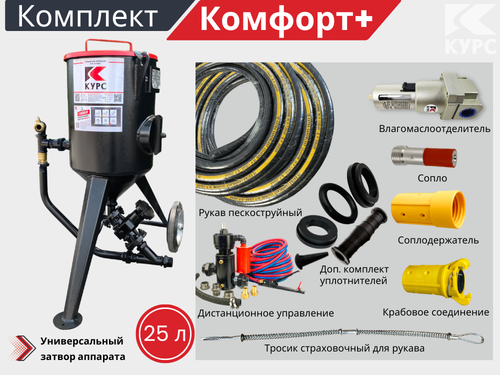 Комплект КОМФОРТ+ на базе пескоструйного аппарата PSТ-25 с КПДУ