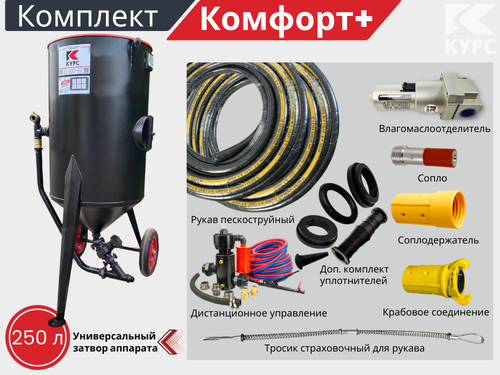Комплект КОМФОРТ+ на базе пескоструйного аппарата PSТ-250 с КПДУ