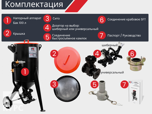 Пескоструйный аппарат PST-100 с электрическим компрессором